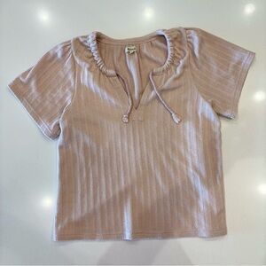 Madewell Blush Ribbed Knit Top